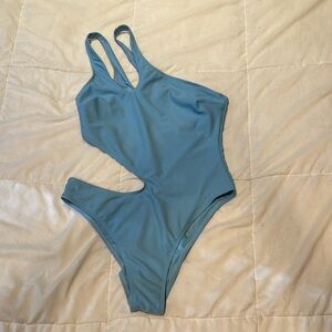 Medium Blue One Piece Bathing Suit with Cutouts Never Worn with Tags